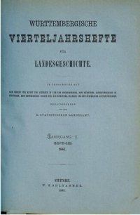 cover of the book Württembergische Vierteljahreshefte für Landeskunde