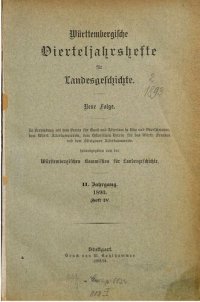 cover of the book Württembergische Vierteljahreshefte für Landeskunde