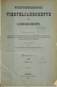 cover of the book Württembergische Vierteljahreshefte für Landeskunde