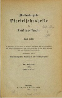 cover of the book Württembergische Vierteljahreshefte für Landeskunde