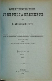 cover of the book Württembergische Vierteljahreshefte für Landeskunde