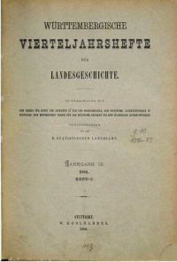 cover of the book Württembergische Vierteljahreshefte für Landeskunde