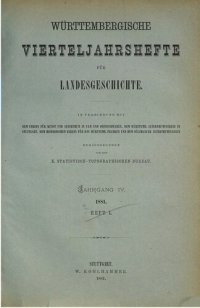 cover of the book Württembergische Vierteljahreshefte für Landeskunde