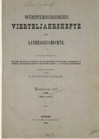 cover of the book Württembergische Vierteljahreshefte für Landeskunde