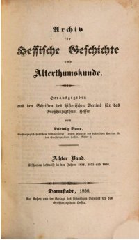 cover of the book Árchiv für Hessische Geschichte und Altertumskunde