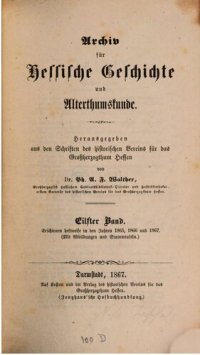 cover of the book Árchiv für Hessische Geschichte und Altertumskunde