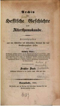 cover of the book Árchiv für Hessische Geschichte und Altertumskunde