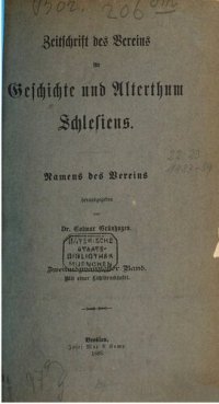 cover of the book Zeitschrift des Vereins für Geschichte und Altertum Schlesiens