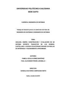 cover of the book Análisis, diseño, construcción y evaluación de un sistema experto traductor de los idiomas castellano a kichwa ecuatoriano basado en reglas de inferencia y razonamiento aproximado