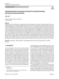 cover of the book Interperforming in AI: question of ‘natural’ in machine learning and recurrent neural networks