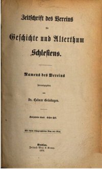 cover of the book Zeitschrift des Vereins für Geschichte und Altertum Schlesiens