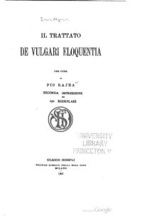 cover of the book Il trattato De Vulgari Eloquentia