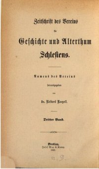 cover of the book Zeitschrift des Vereins für Geschichte und Altertum Schlesiens