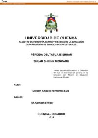 cover of the book Pérdida del tatuaje shuar (Aents/ Shibaro) = Shuar shirink menkamu