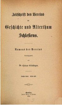 cover of the book Zeitschrift des Vereins für Geschichte und Altertum Schlesiens