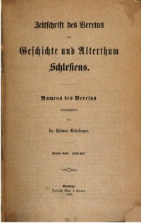 cover of the book Zeitschrift des Vereins für Geschichte und Altertum Schlesiens