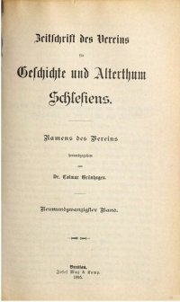 cover of the book Zeitschrift des Vereins für Geschichte und Altertum Schlesiens