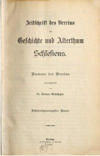 cover of the book Zeitschrift des Vereins für Geschichte und Altertum Schlesiens