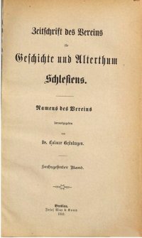 cover of the book Zeitschrift des Vereins für Geschichte und Altertum Schlesiens