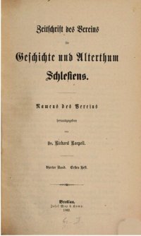 cover of the book Zeitschrift des Vereins für Geschichte und Altertum Schlesiens