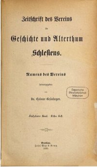 cover of the book Zeitschrift des Vereins für Geschichte und Altertum Schlesiens