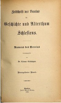 cover of the book Zeitschrift des Vereins für Geschichte und Altertum Schlesiens