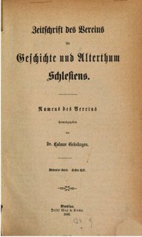 cover of the book Zeitschrift des Vereins für Geschichte und Altertum Schlesiens