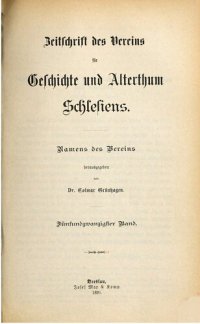 cover of the book Zeitschrift des Vereins für Geschichte und Altertum Schlesiens