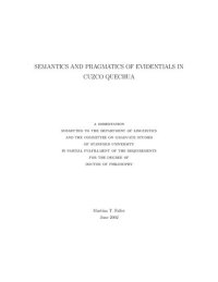 cover of the book Semantics and pragmatics of evidentials in Cuzco Quechua