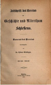 cover of the book Zeitschrift des Vereins für Geschichte und Altertum Schlesiens