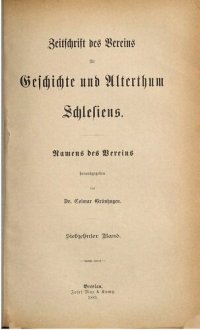 cover of the book Zeitschrift des Vereins für Geschichte und Altertum Schlesiens