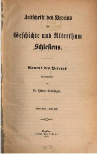 cover of the book Zeitschrift des Vereins für Geschichte und Altertum Schlesiens