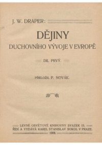 cover of the book Dějiny duchovního vývoje v Evropě: I