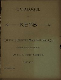 cover of the book Catalogue of Keys - November 1891