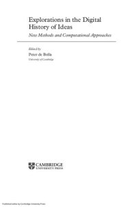 cover of the book Explorations in the Digital History of Ideas: New Methods and Computational Approaches