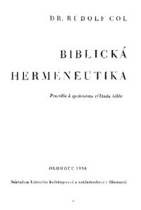 cover of the book Biblická hermeneutika: Pravidla k správnému výkladu bible