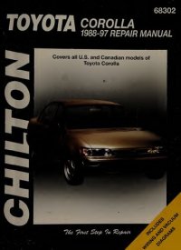 cover of the book Chilton's Toyota Corolla 1988-97 Repair Manual