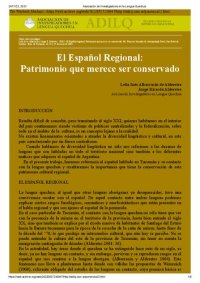 cover of the book El Español regional: Patrimonio que merece ser conservado