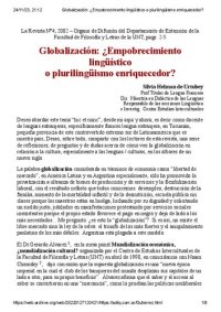 cover of the book Globalización: ¿Empobrecimiento lingüístico o plurilingüismo enriquecedor?