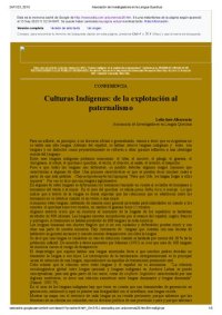 cover of the book Culturas indígenas: de la explotación al paternalismo