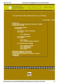 cover of the book El quichua de Catamarca y La Rioja [familia quechua, 1962]