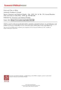 cover of the book Caste and Class in Bihar