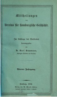 cover of the book Mitteilungen des Vereins für Hamburgische Geschichte