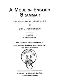 cover of the book A Modern English Grammar on Historical Principles, Part VI: Morphology