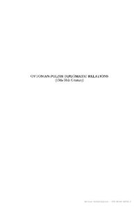 cover of the book Ottoman-Polish Diplomatic Relations (15th-18th Century): An Annotated Edition of 'Ahdnames and Other Documents