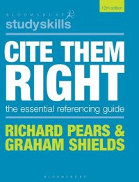 cover of the book Cite Them Right (Bloomsbury Study Skills)