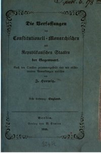 cover of the book Die Verfassungen der constitutionell-monarchischen und republikanischen Staaten der Gegenwart / England