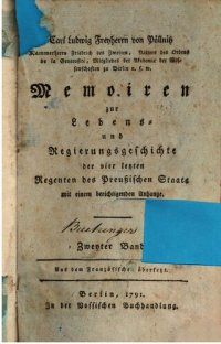 cover of the book Memoiren zur Lebens- und Regierungsgeschichte der vier letzten Regenten des Preußischen Staats mit einem berichtigenden Anhang