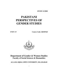 cover of the book Pakistani Perspectives of Gender Studies