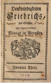cover of the book Denkwürdigkeiten Friedrichs des Großen itzt regierenden Königs in Preußen